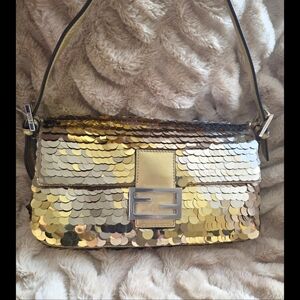✨ Rare Vintage Fendi Gold Sequin Baguette  - Very "Sex And The City"✨